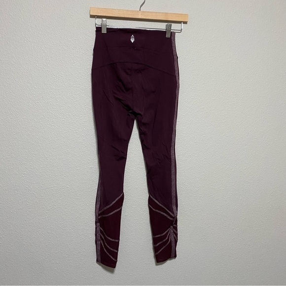 Free People Movement Wine Red Mesh Bottom Leggings - Picture 5 of 9